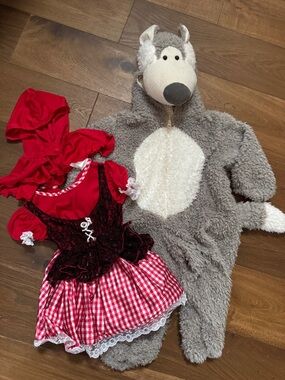 Kids Red Riding Hood & Gray Wolf Costume Set for Kids